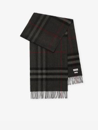 Check Cashmere Scarf in colour Charcoal