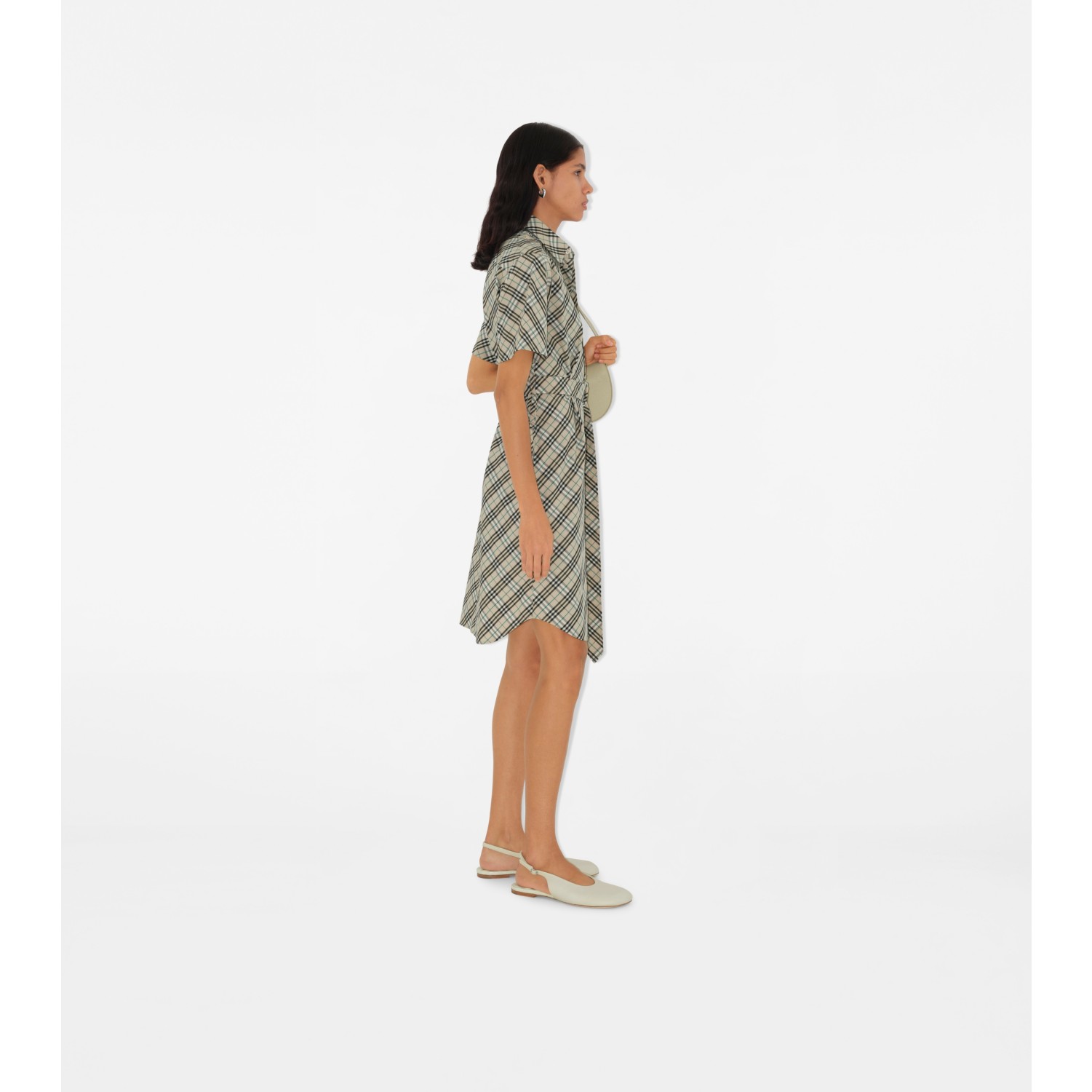 Check Cotton Shirt Dress