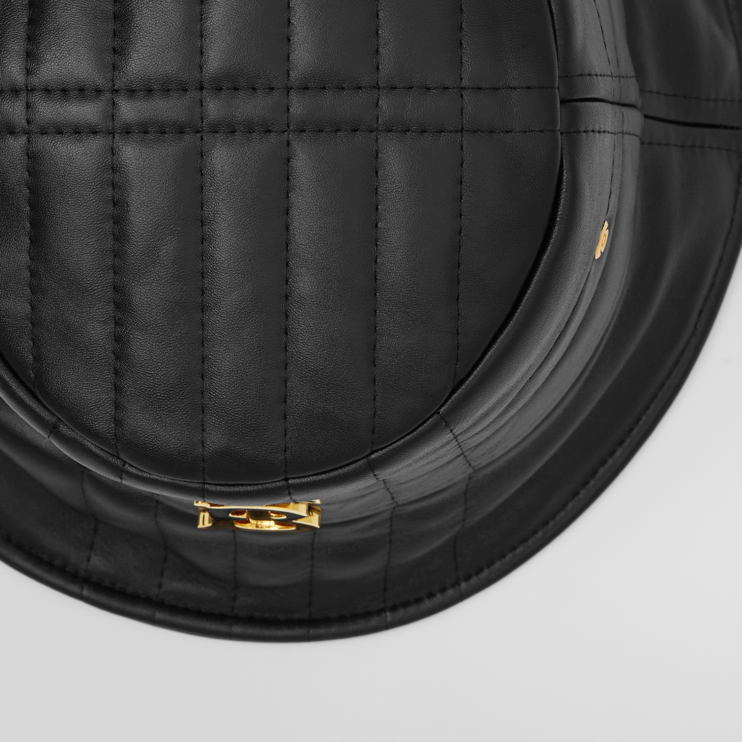 Monogram Motif Quilted Leather Bucket Hat in Black | Burberry® Official - 4