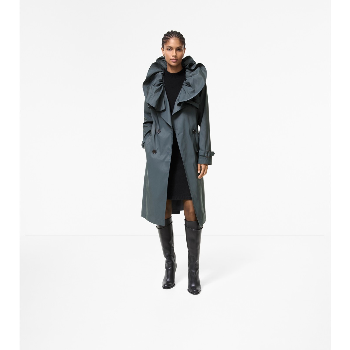  Long Faille Clare Trench Coat