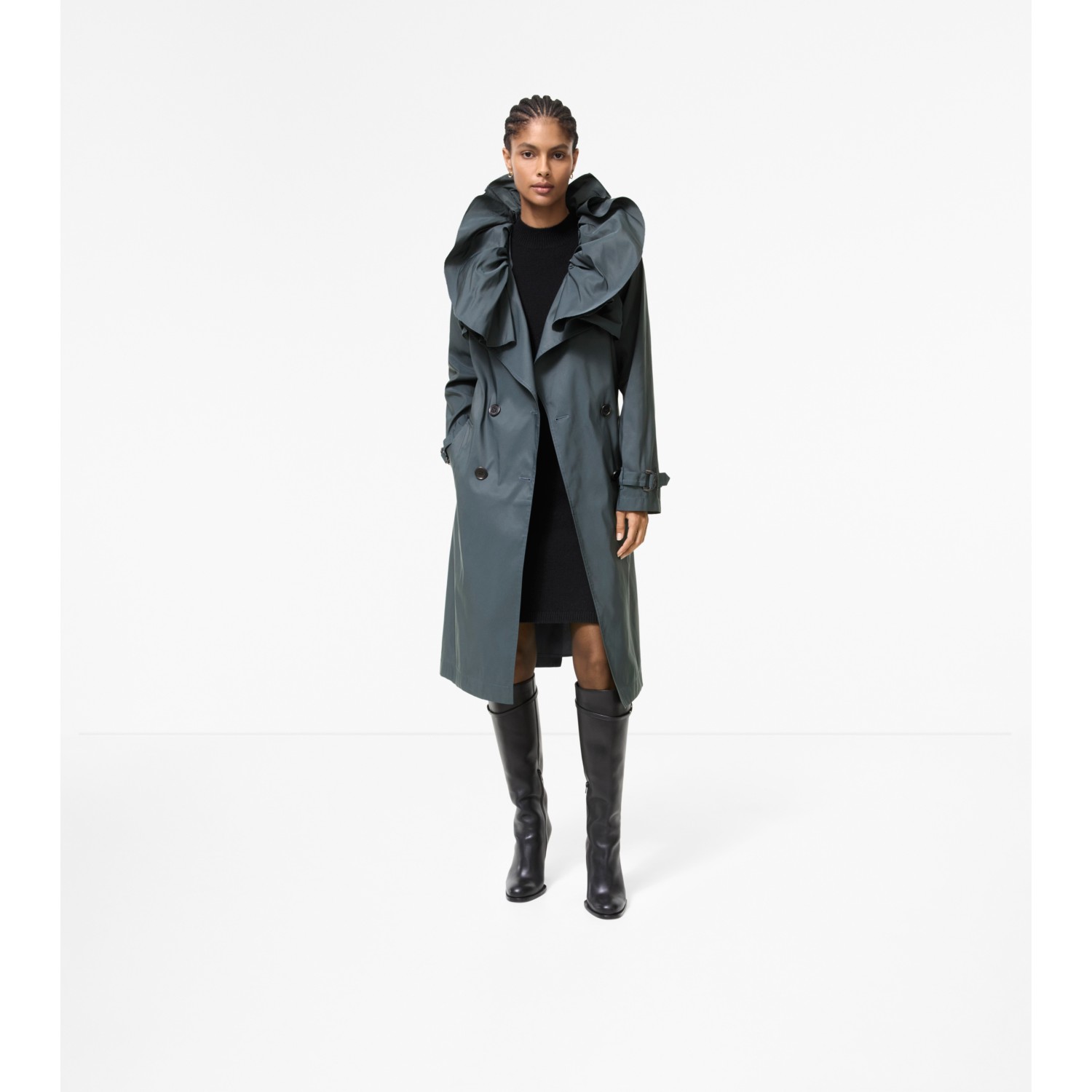 Long Faille Clare Trench Coat - thumbnail 7