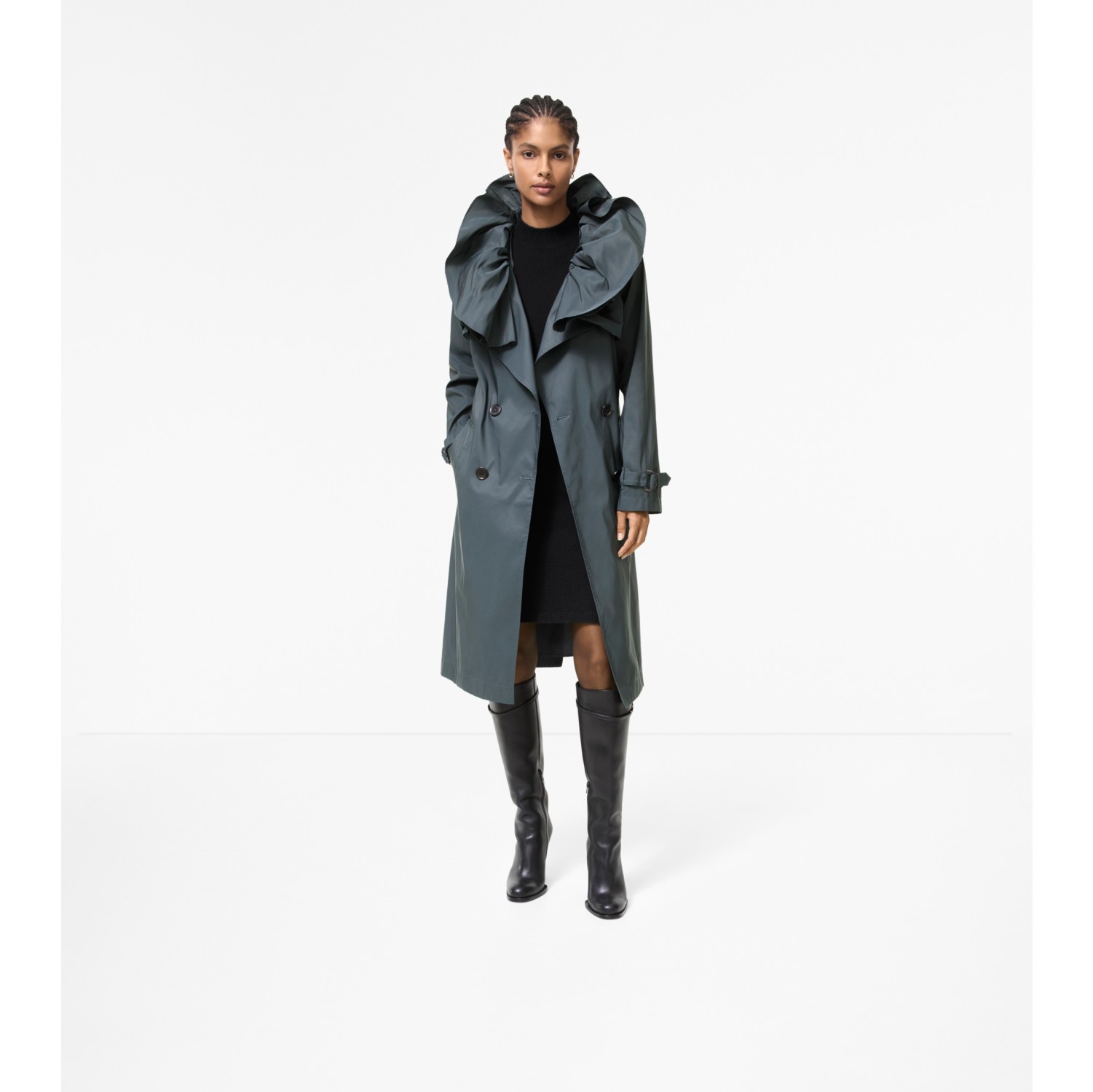 Long Faille Clare Trench Coat