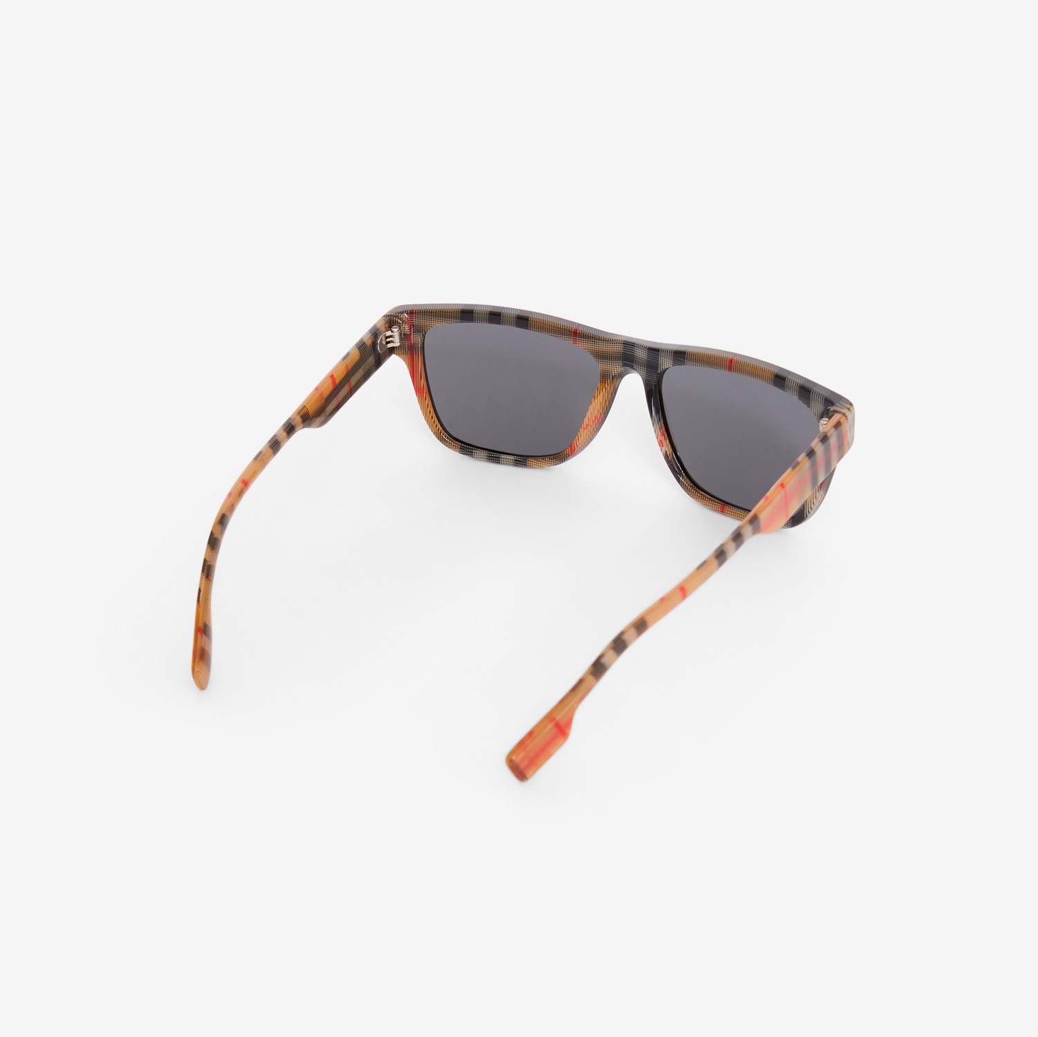 Eckige Sonnenbrille mit Vintage Check-Detail (Schwarz/beige) - Herren | Burberry®