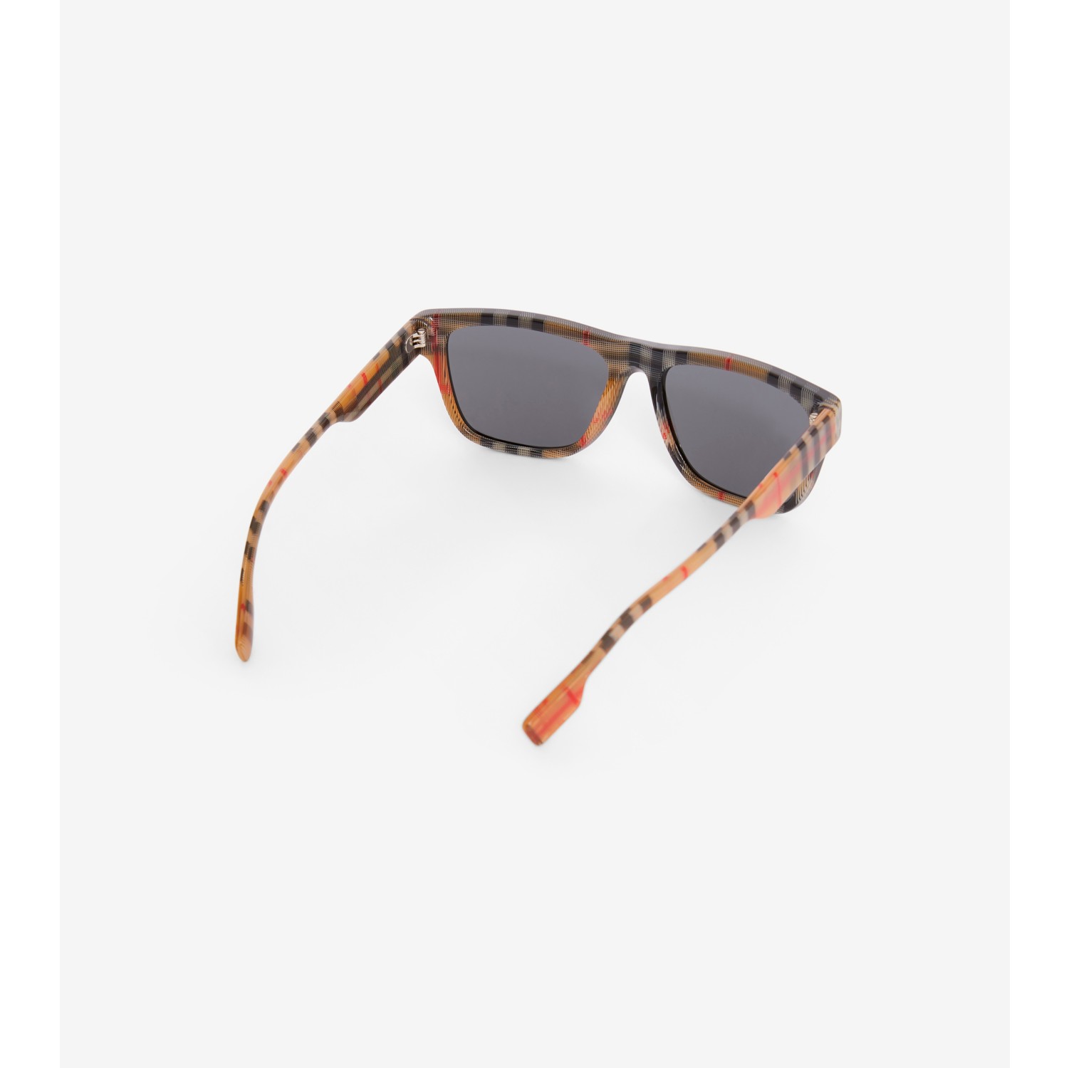Burberry Vintage Check Detail Square Frame Sunglasses, Grey
