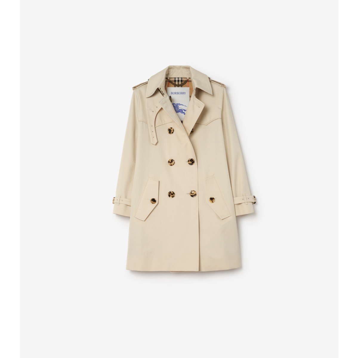  Check Short Summerside Gabardine Trench Coat​
