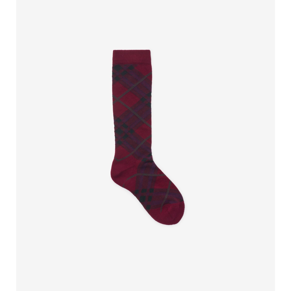 Burberry Check Cotton Blend Socks In Red