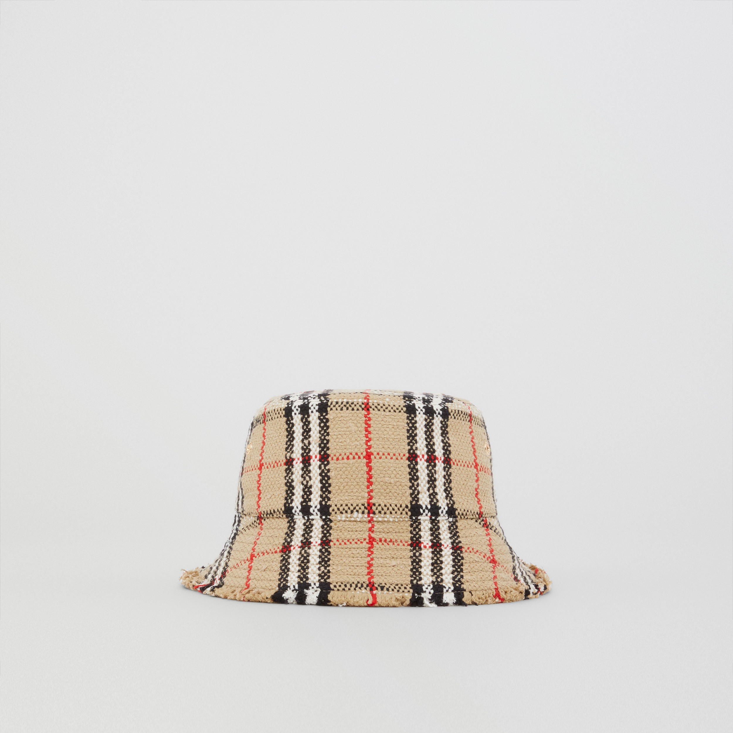 Cappello da pescatore con motivo tartan bouclé (Beige Archivio) | Sito ufficiale Burberry® - 1