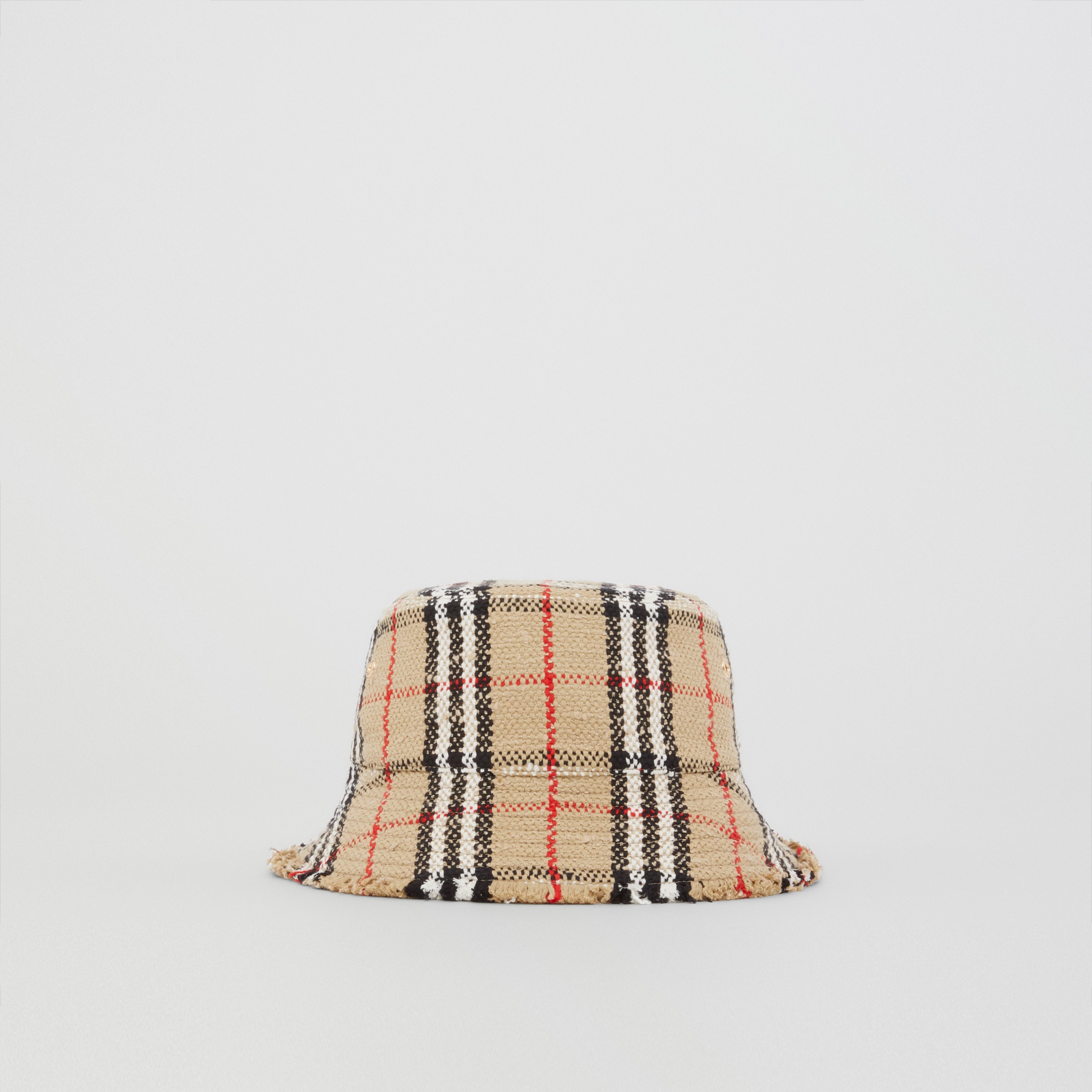 Check Bouclé Bucket Hat in Archive Beige | Burberry® Official