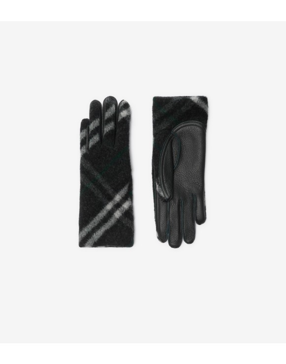 Check Wool Gloves