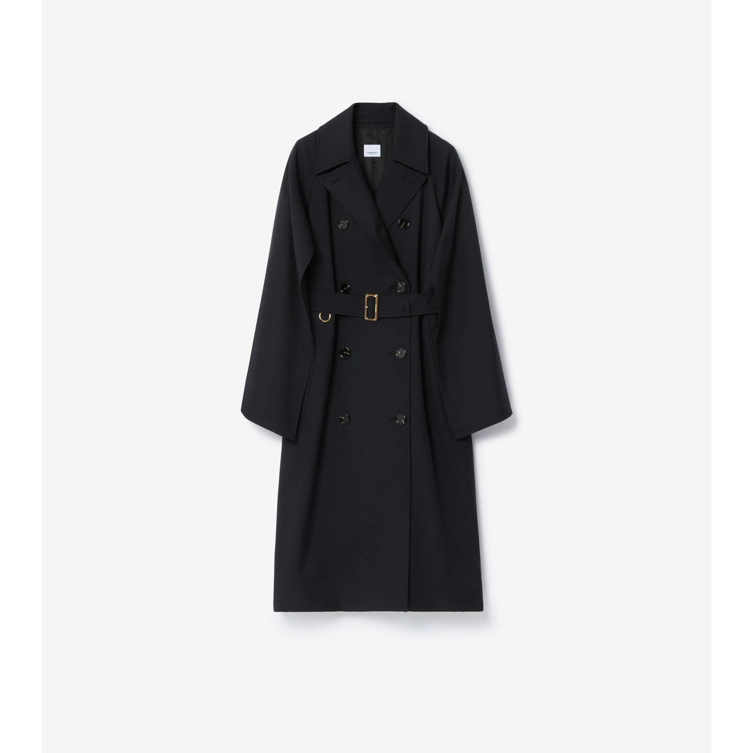 Long Wool Blend Trench Coat in Black - Women | Burberry® Official