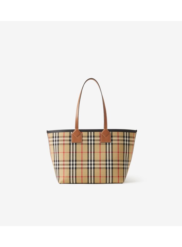 Burberry Women's Small Multicolor Coated Canvas Plaid Lined Zip L