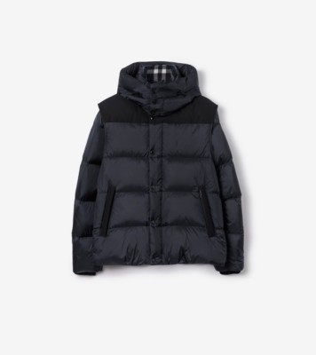 Detachable Sleeve Belted Puffer Jacket