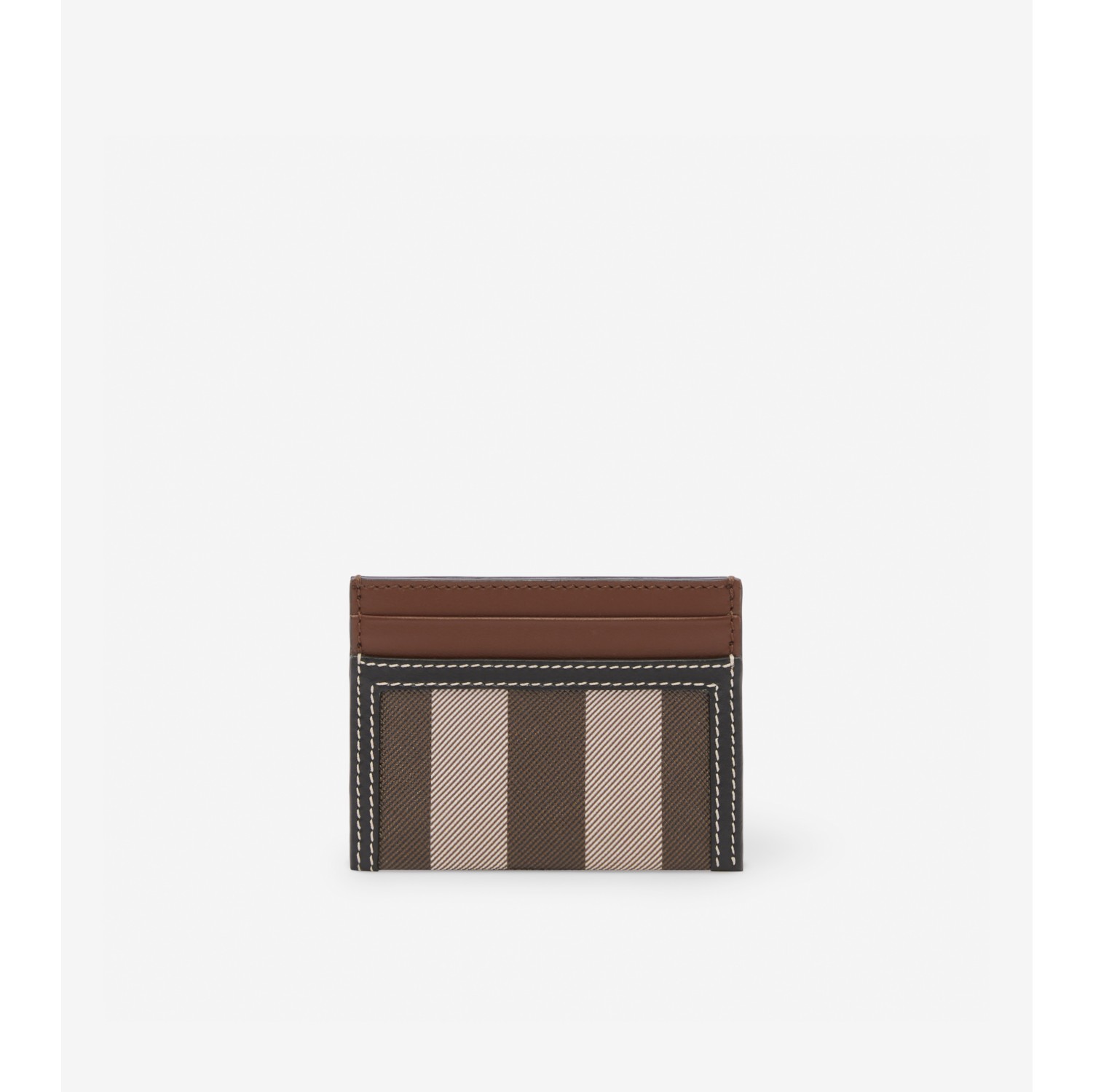 Burberry Sandon Check Leather Card Case Dark Birch Brown