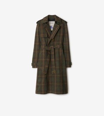 ロング チェック コットントレンチコート (トール) - メンズ, コットン | Burberry®公式サイト