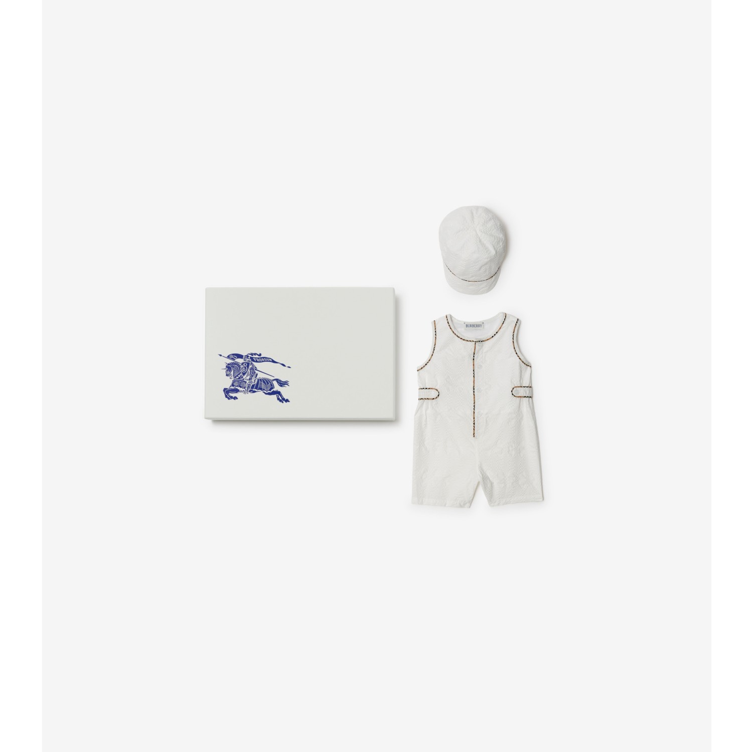 Cotton Two piece Gift Set in White Children Burberry Official