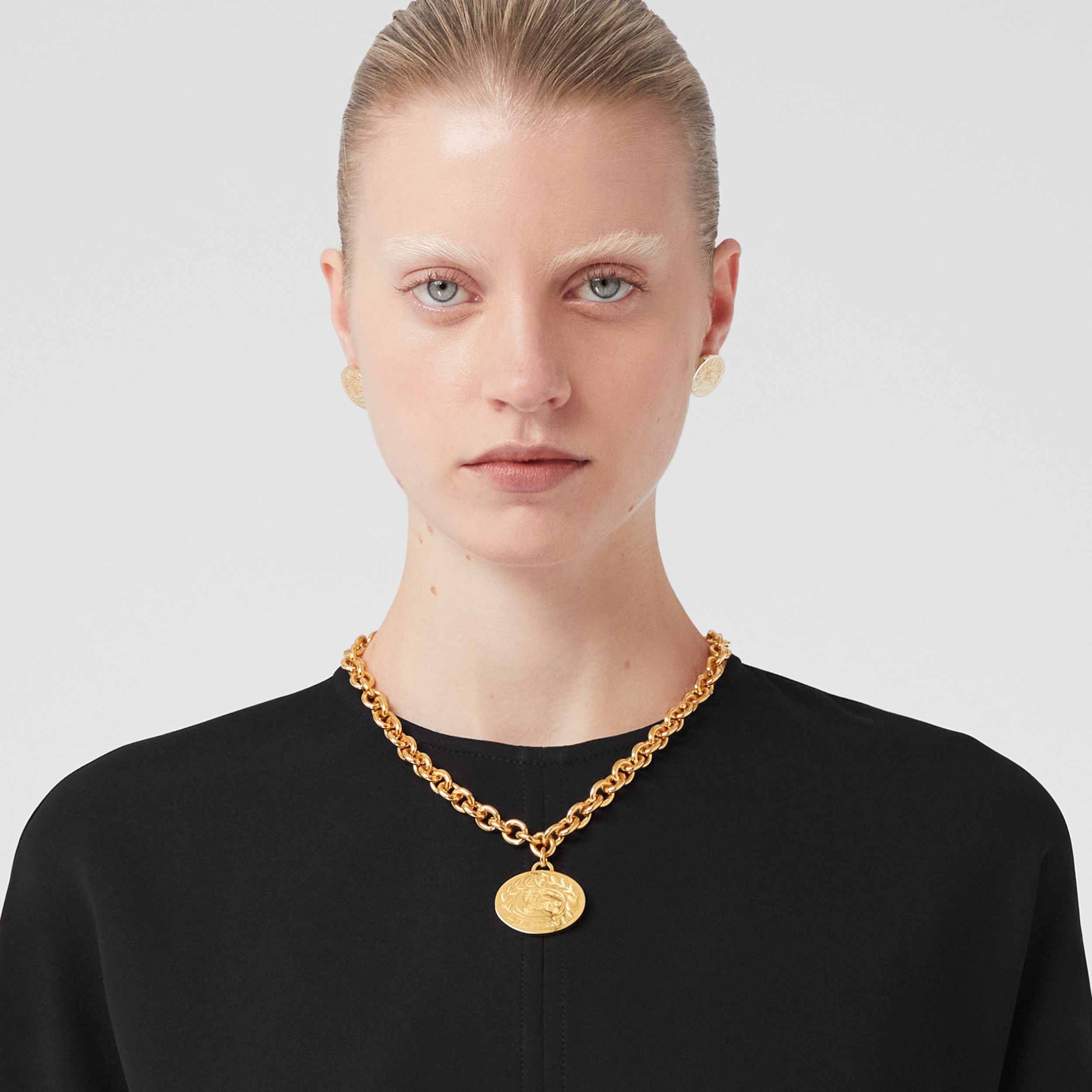 Long-sleeve Monogram Motif Silk Cady Dress in Black - Women | Burberry ...