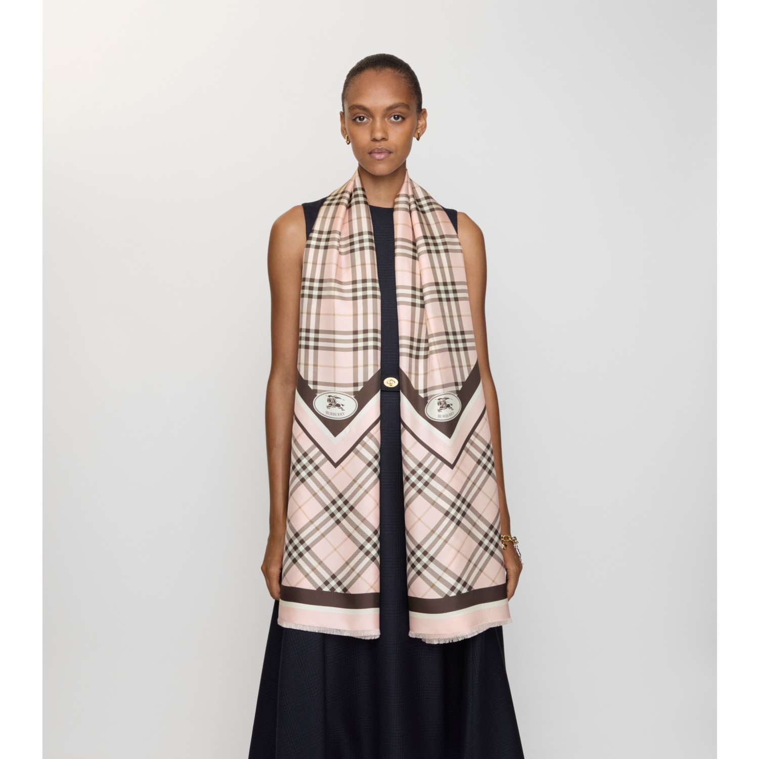Foulard en soie Check Knight