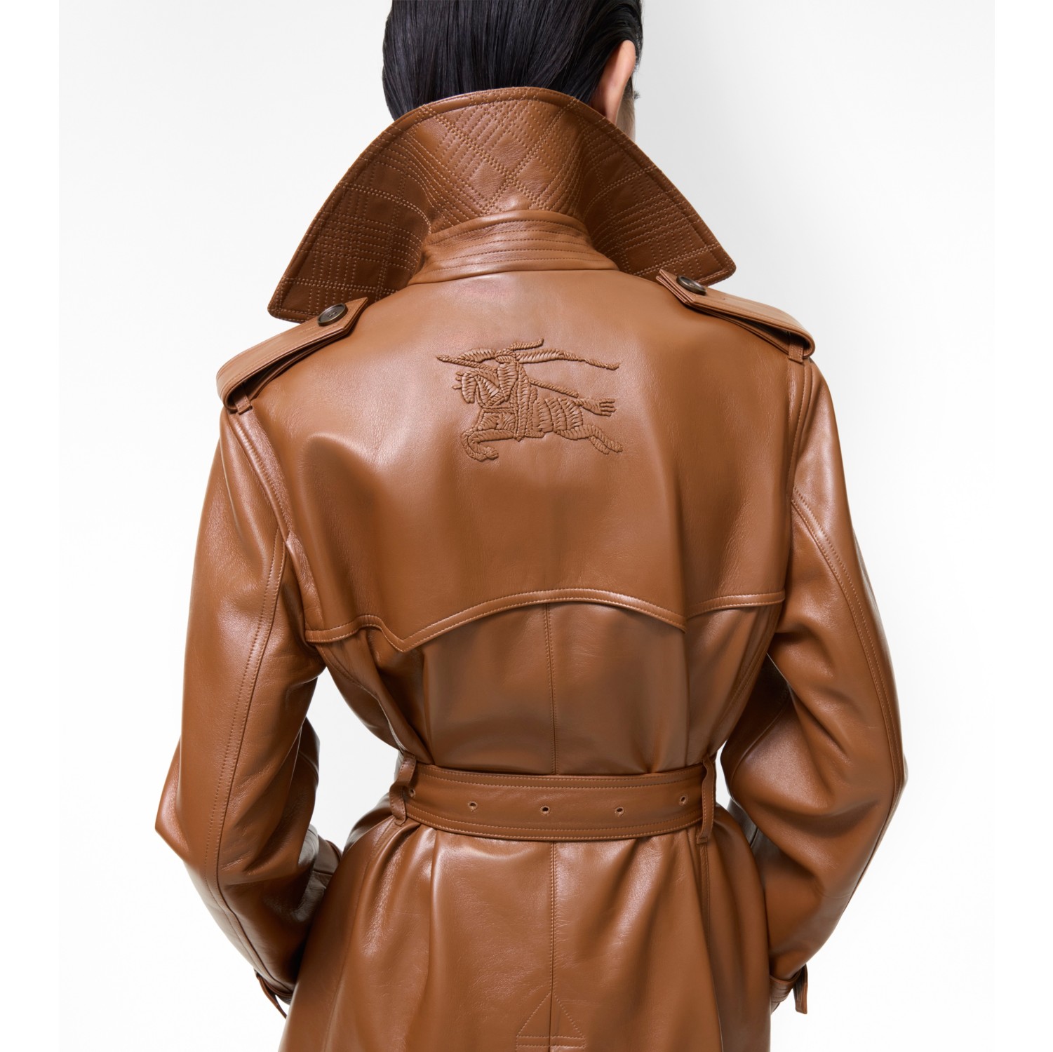 Long Leather Foxfield Trench Coat