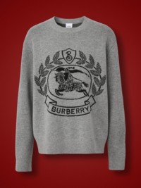 Dark Thunder Grey EKD Wool Jacquard Oversized Sweater