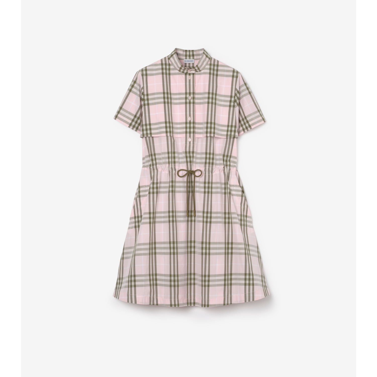 Check Cotton Dress in Mallow pink - Women | Burberry® Official