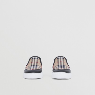 burberry vintage check slip on sneakers