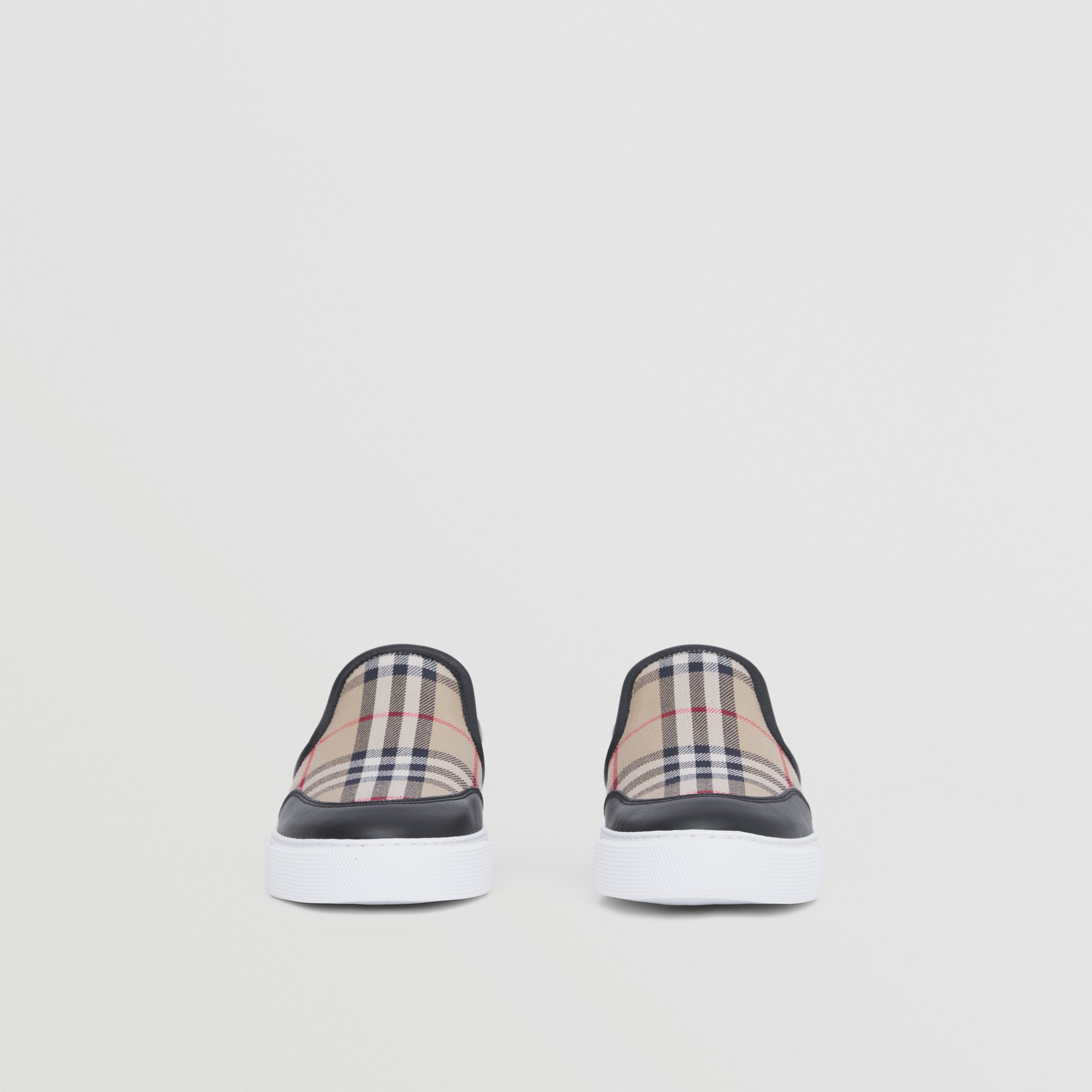 At deaktivere Landbrugs Quagmire Leather and Vintage Check Slip-on Sneakers in Black/archive Beige - Women |  Burberry
