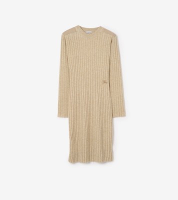 Wool Cashmere Dress in Hamper beige - Women | Burberry® Official