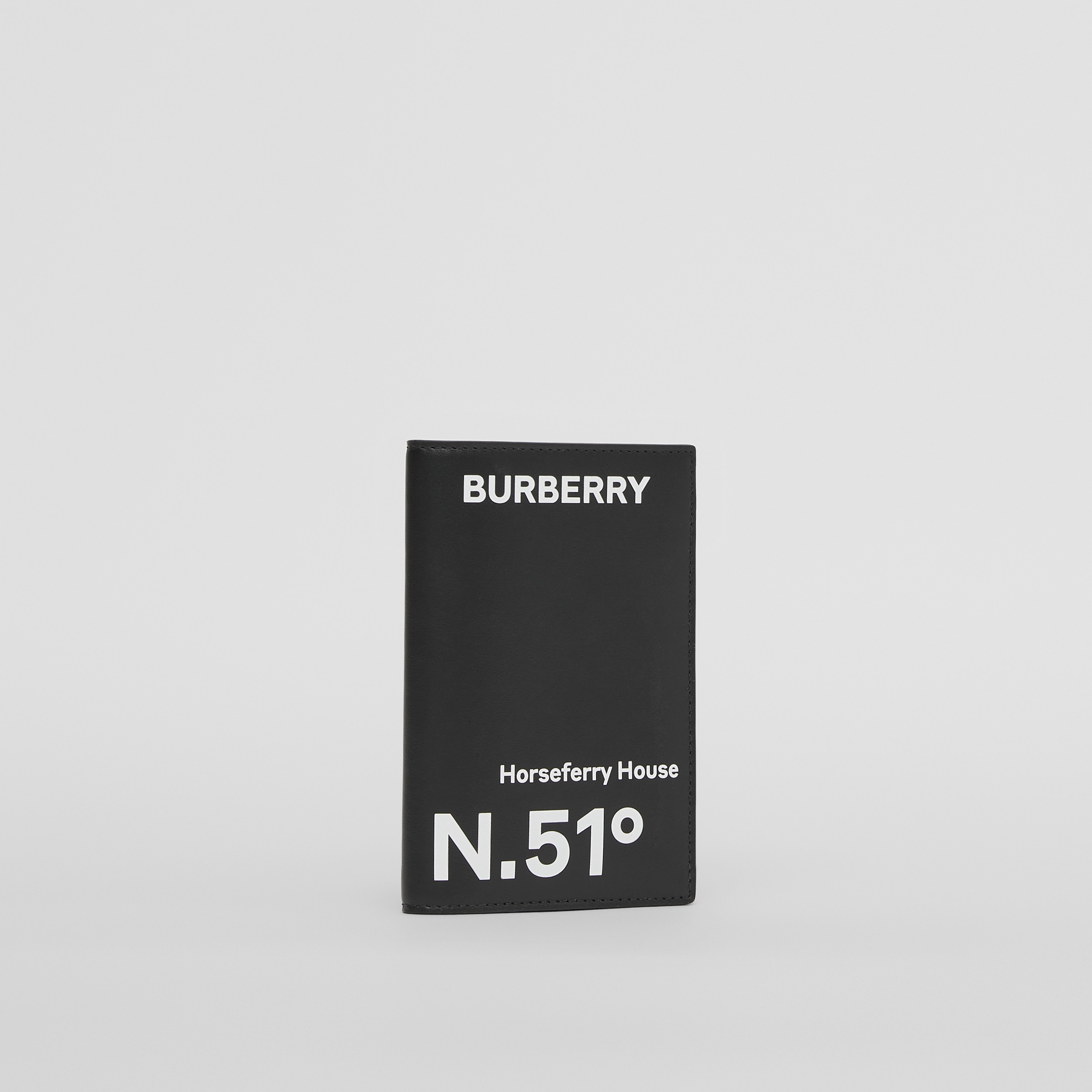 Coordinates Print Leather Passport Holder in Black - Men | Burberry® Official - 4
