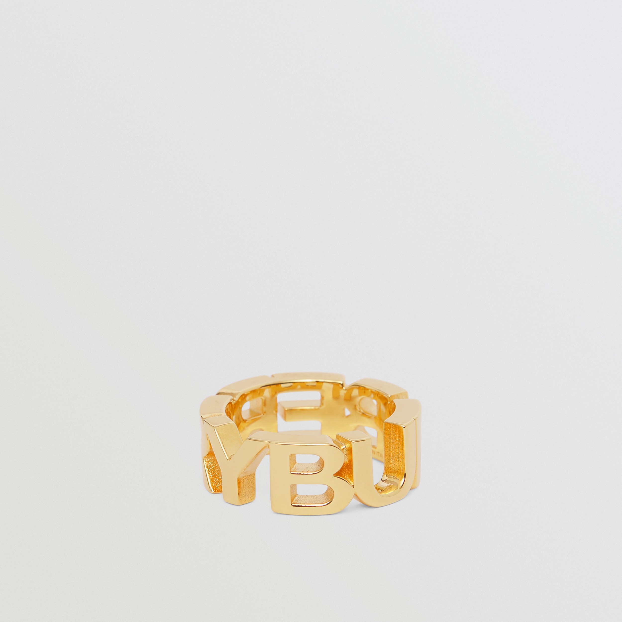 Gold-plated Logo Ring in Light - Women | Burberry® Official - 4