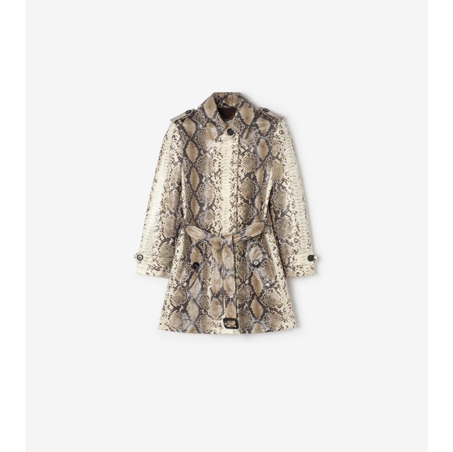 Short Python Print Coated Cotton Stonehaven Car Coat