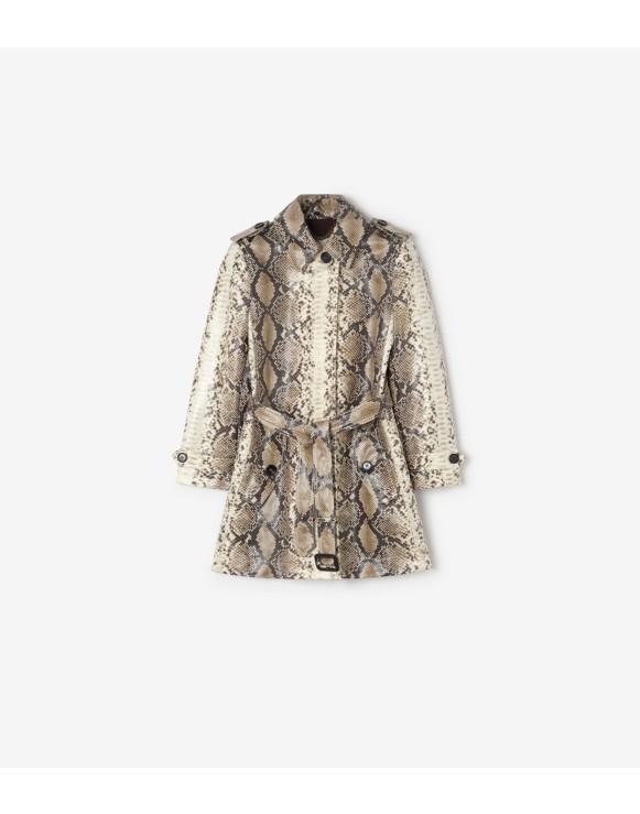 Short Python Print Coated Cotton Stonehaven Car Coat