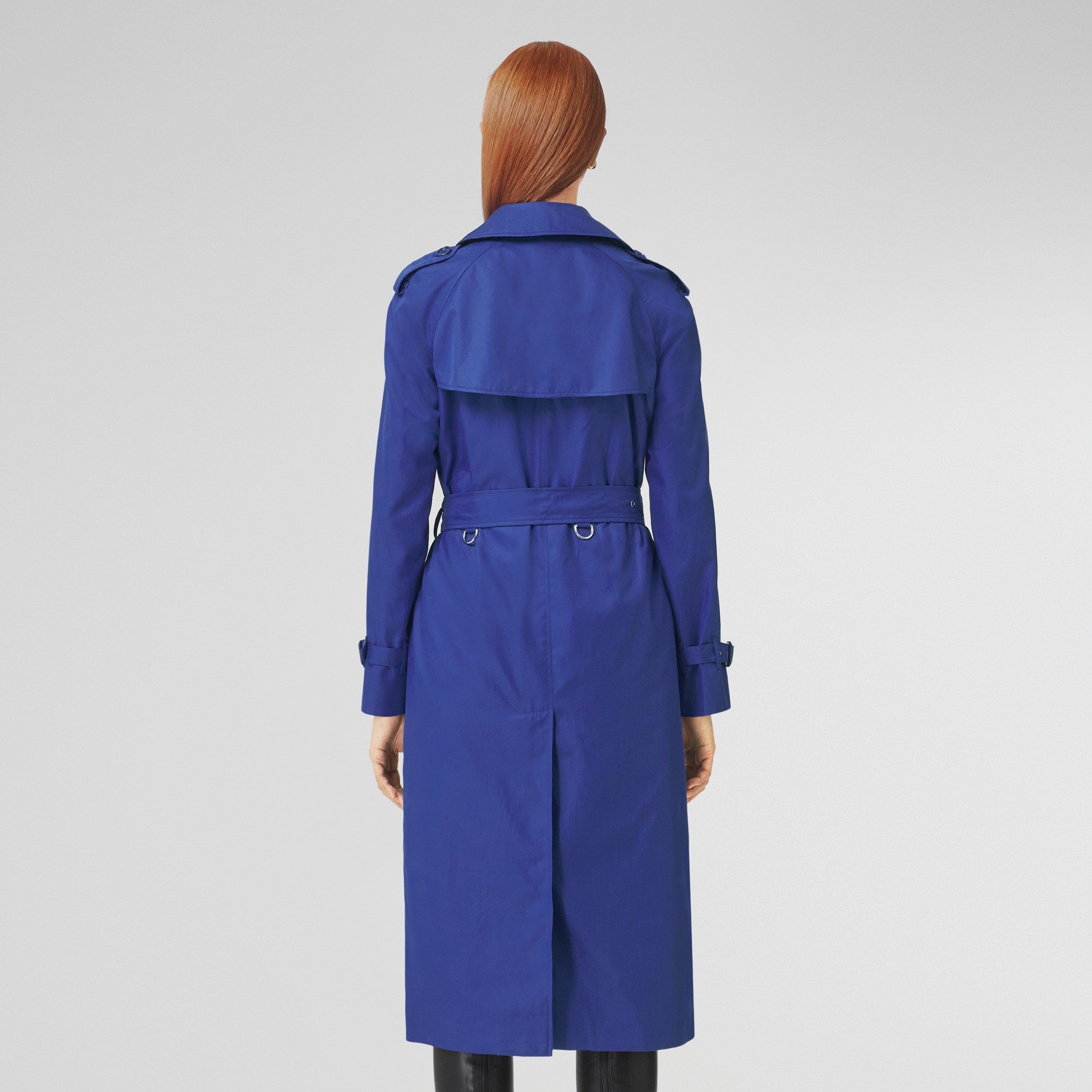 Cotton Gabardine Trench Coat in Oceanic Blue - Women | Burberry® Official - 3