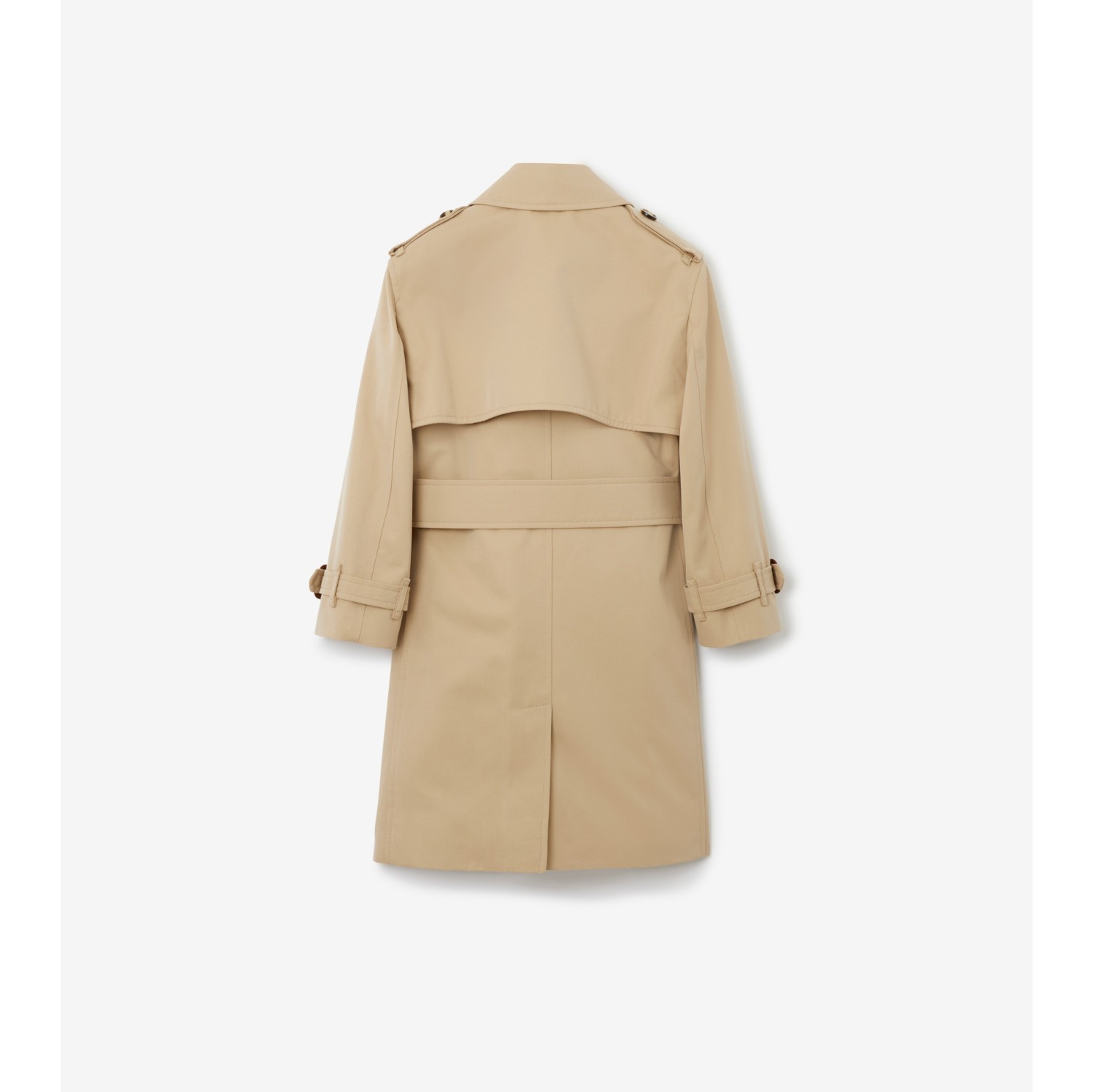 Exaggerated collar cotton gabardine trench shop coat