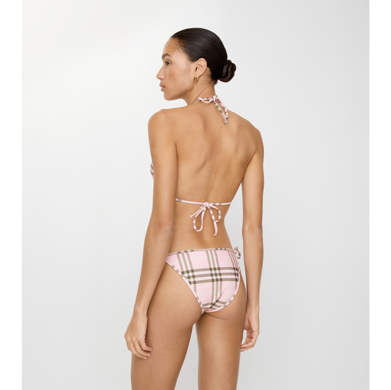 Check Bikini Top in Mallow pink - Women, Nylon | Burberry® Official