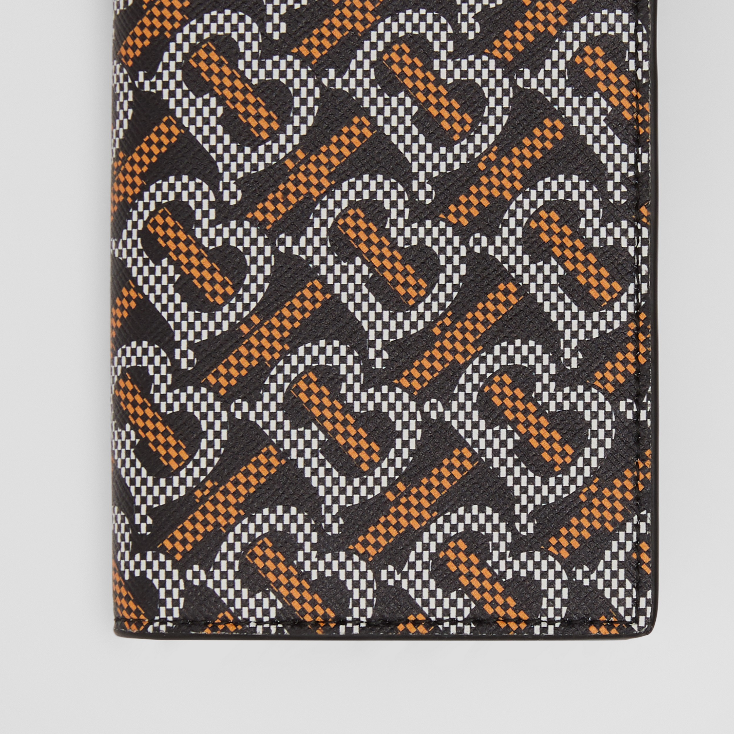 Monogram Motif and Leather Folding Card Case in Black/orange - Men | Burberry® Official - 2