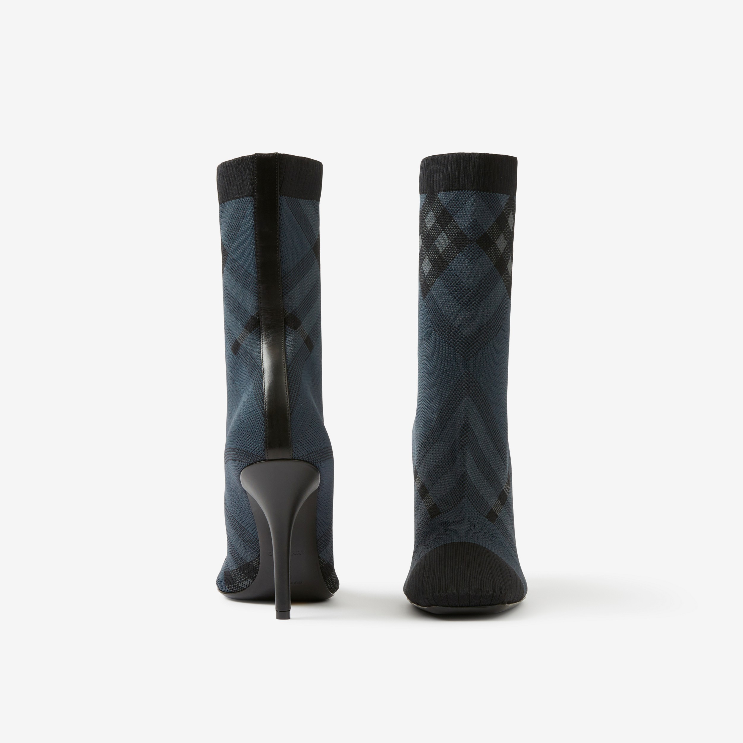 Botas de calcetín en punto Check (Gris Marengo/gris) - Mujer | Burberry® oficial - 4