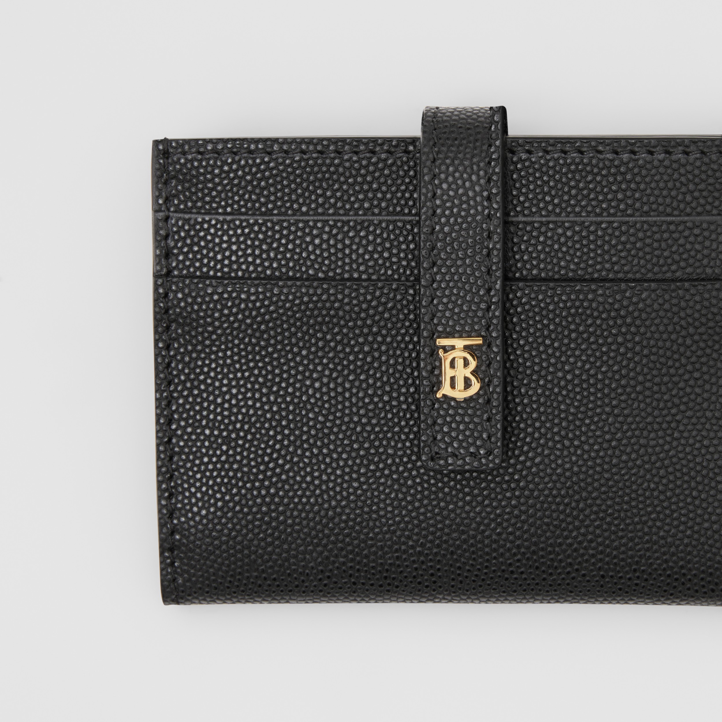 Monogram Motif Leather Folding Card Case in Black Women