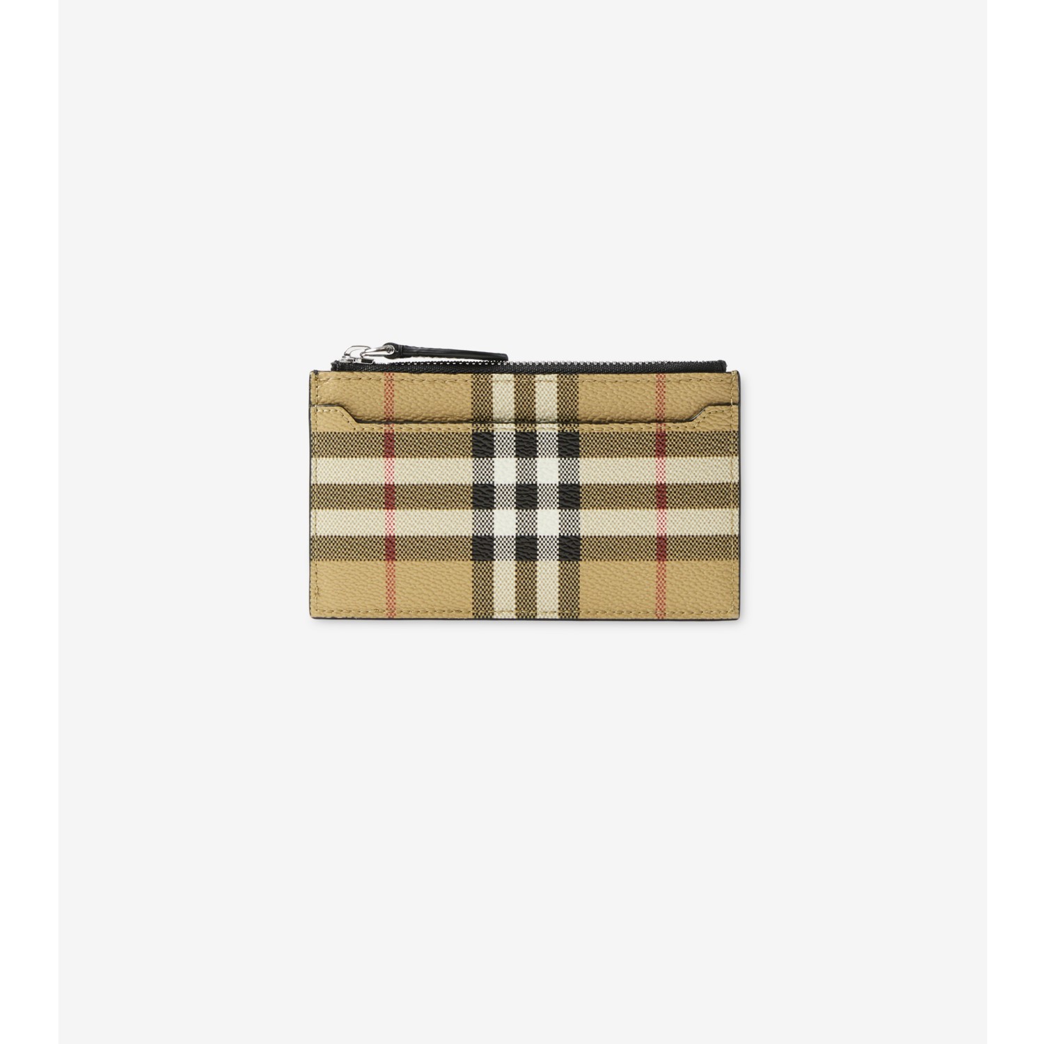 Check Zip Card Case in Archive beige - Men, Canvas | Burberry® Official