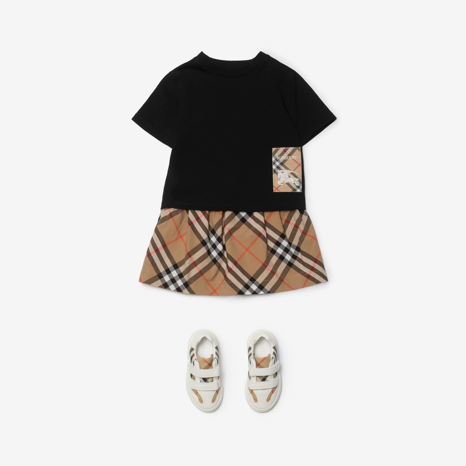 Check Label Cotton T-shirt in Black | Burberry® Official Check Label Cotton T-shirt in Black | Burberry® Official