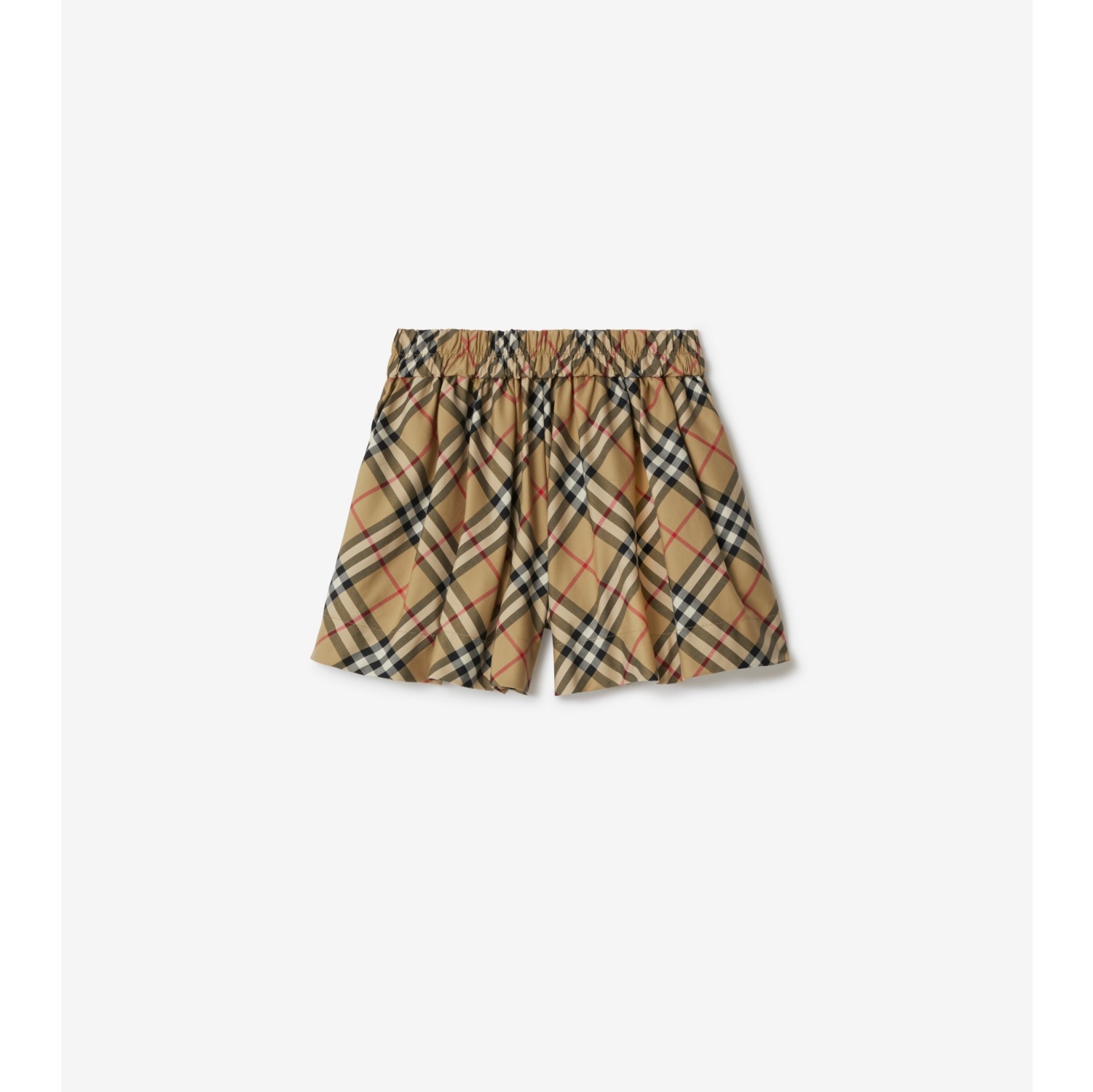 Check Stretch Cotton Shorts in Archive beige | Burberry® Official