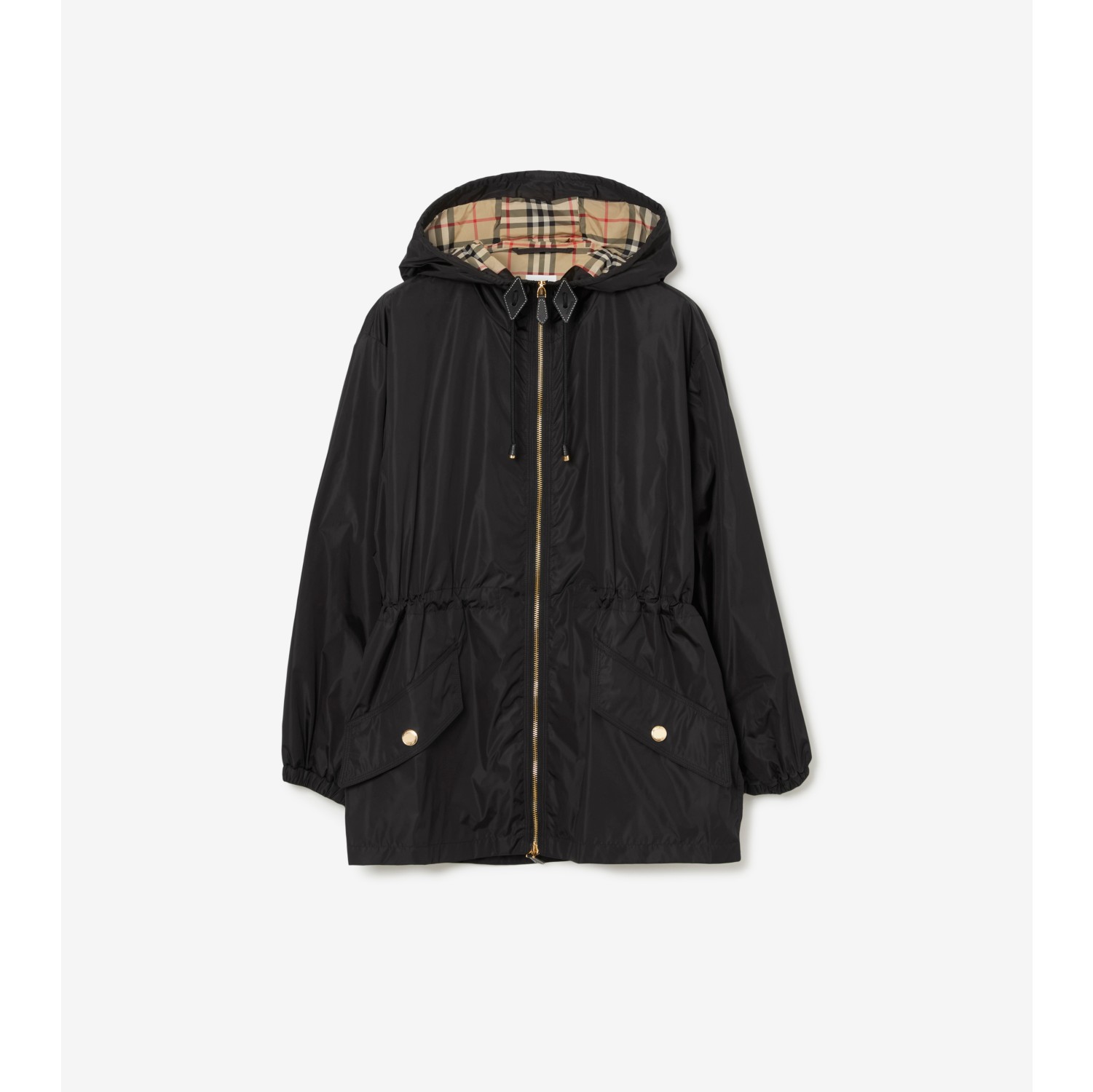 Nylon Hooded Jacket in Black - | Burberry®