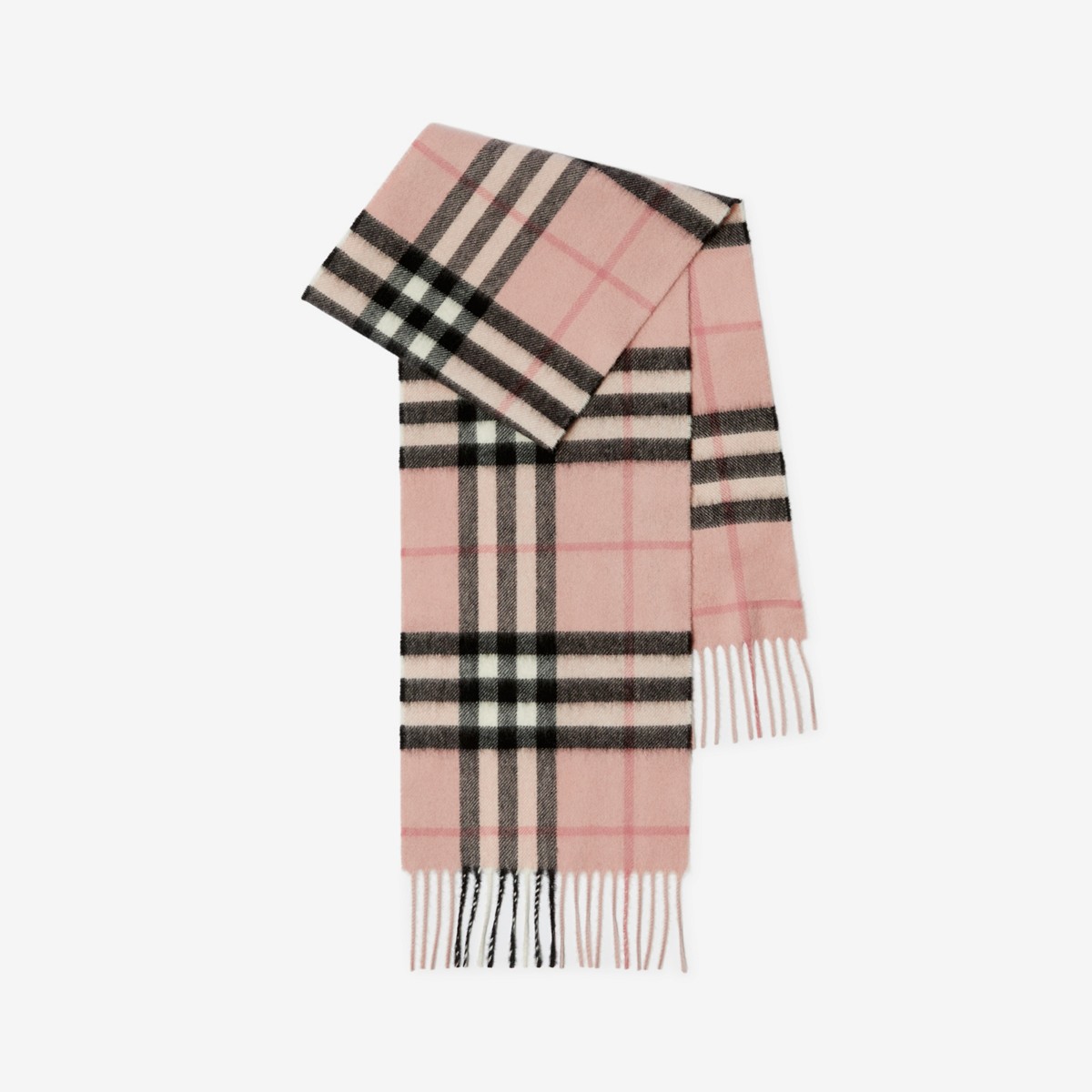 Burberry Childrens Check Cashmere Scarf In Pink