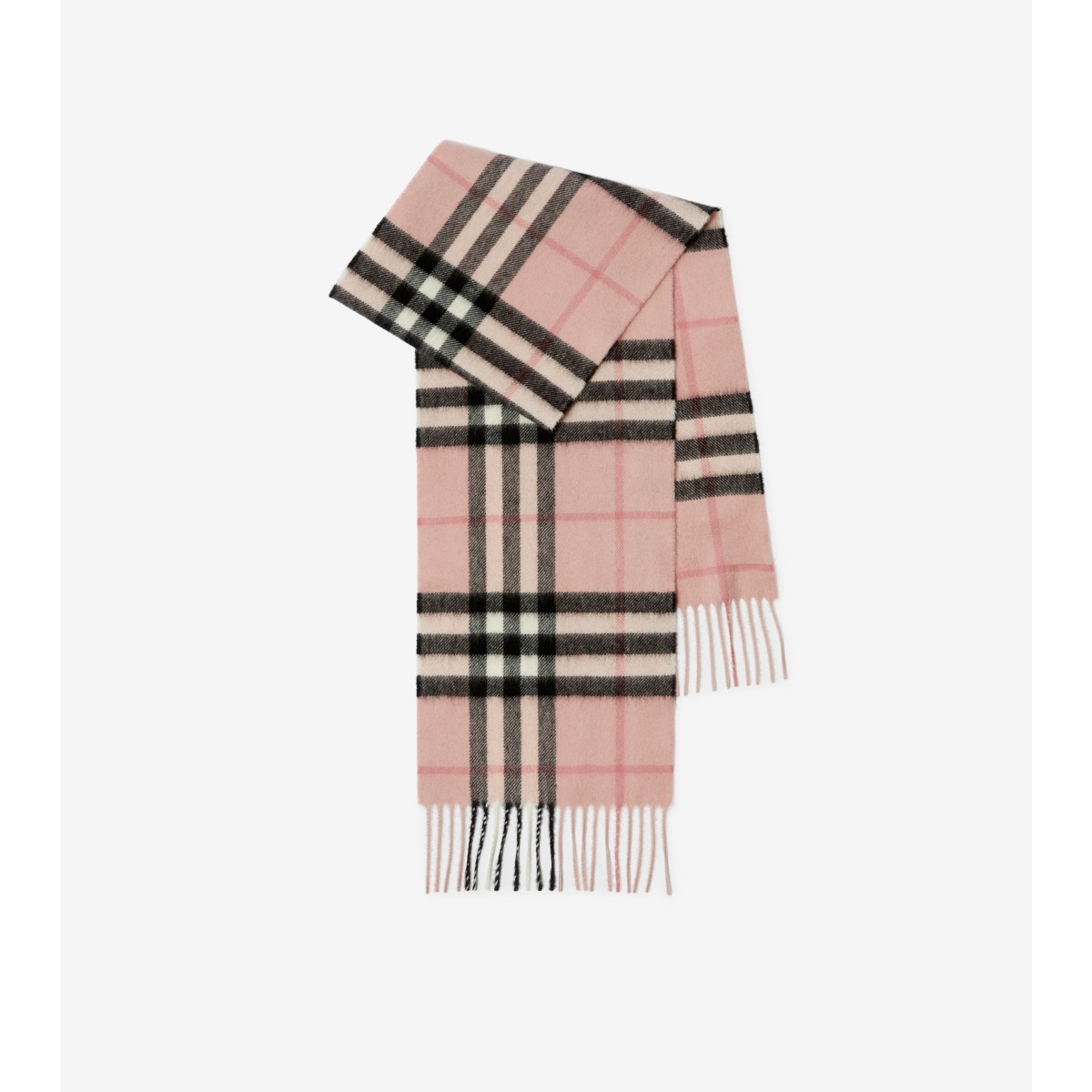 Burberry Childrens Check Cashmere Scarf In Pink