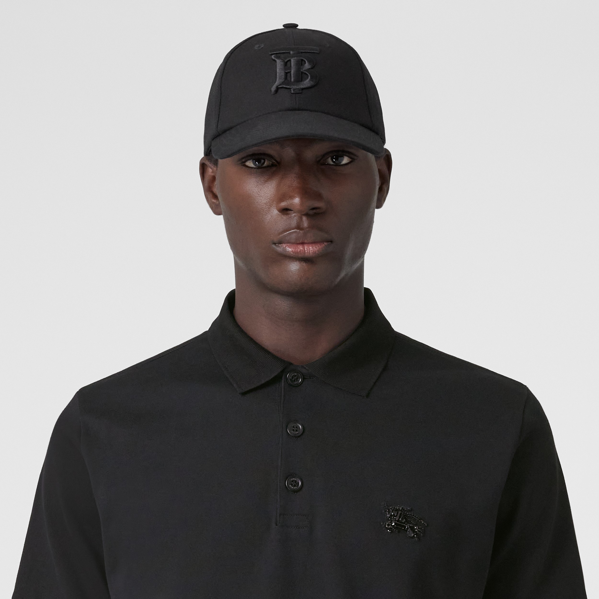 Polo en coton avec emblème du Cavalier en cristaux (Noir) - Homme | Site officiel Burberry® - 2