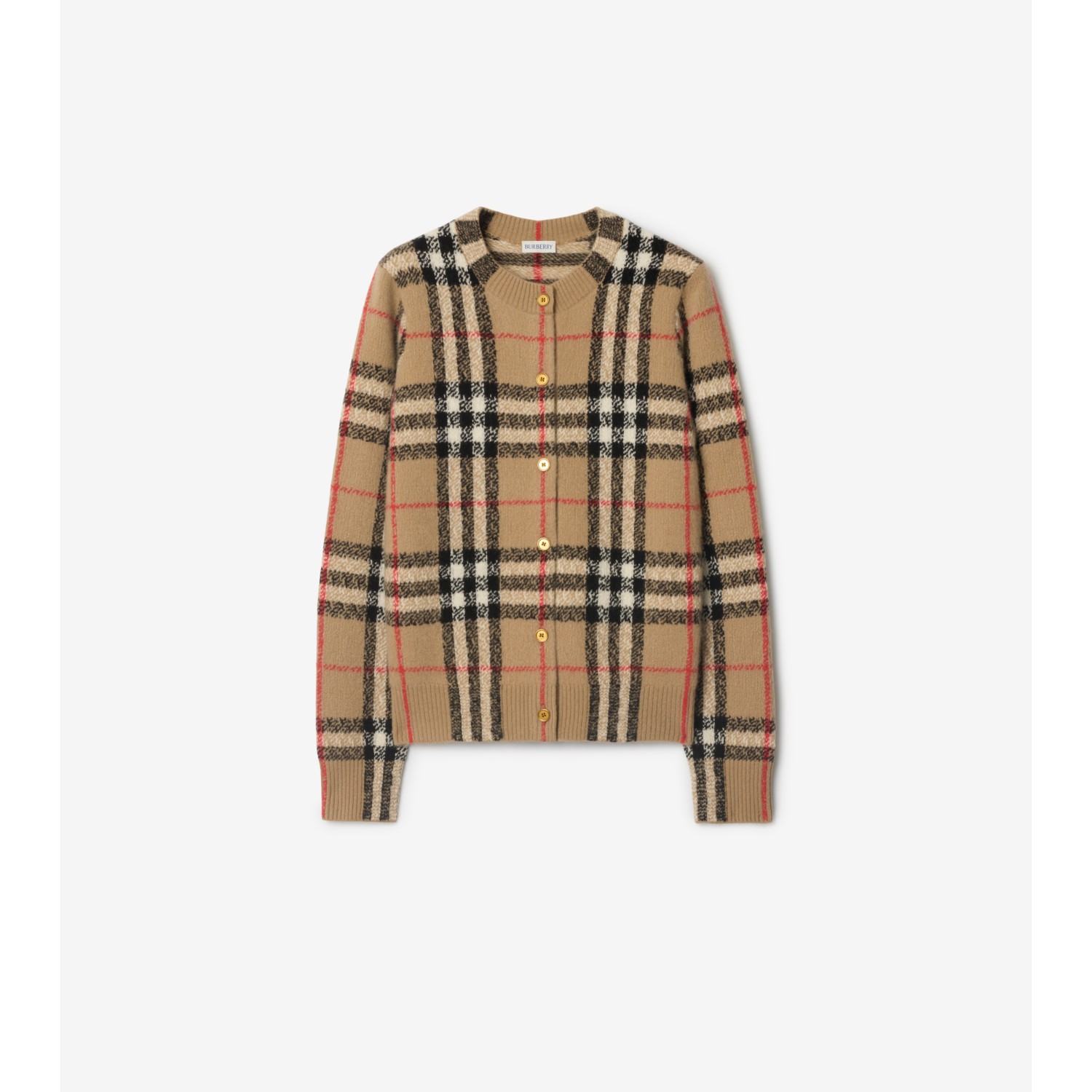 Check Cashmere Cardigan