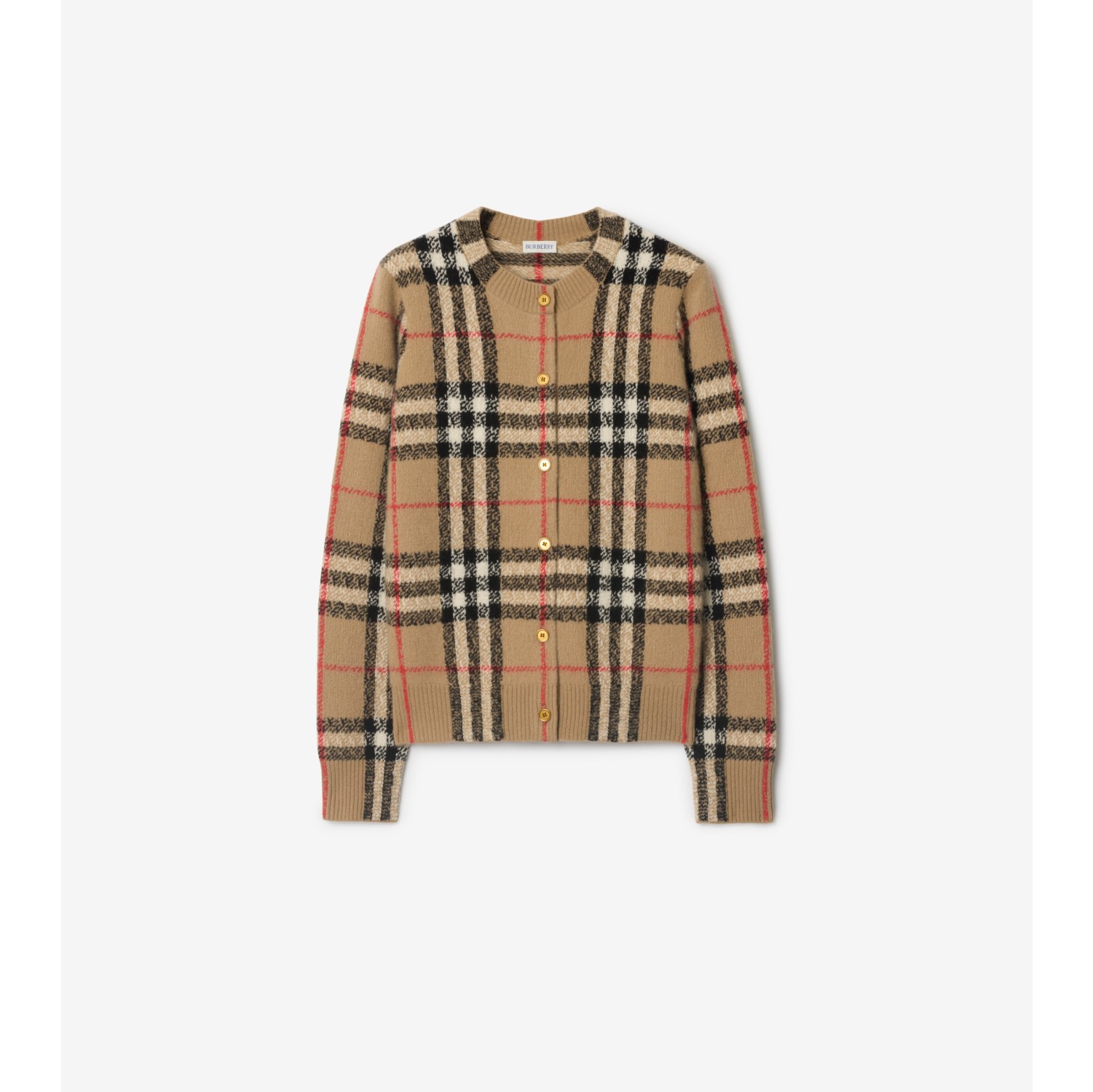 Check Cashmere Cardigan