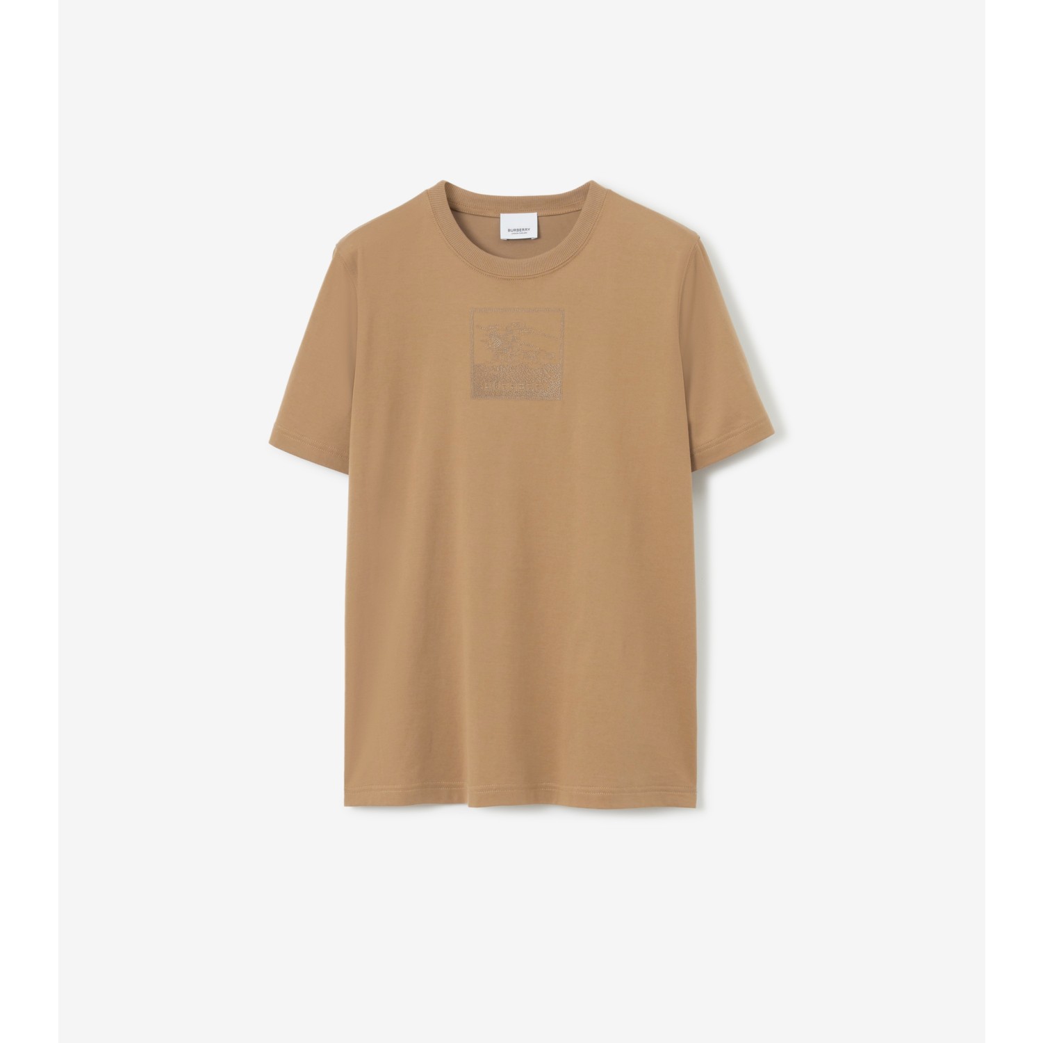Logo Cotton T-shirt in Camel - Men | Burberry® Official