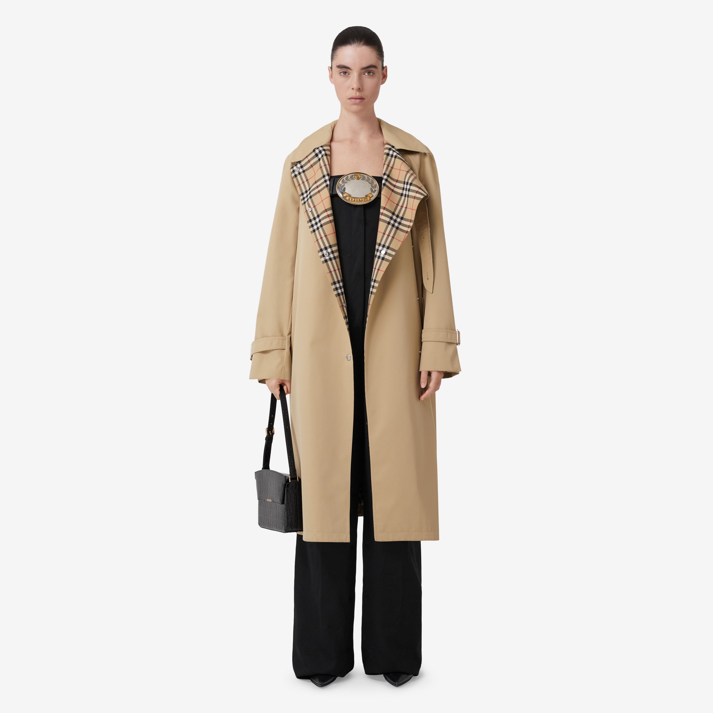 Car coat in gabardine di cotone con coulisse (Miele) - Donna | Sito ufficiale Burberry® - 2