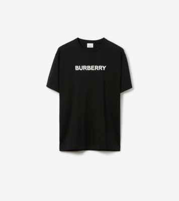 Logo Cotton T shirt in Black Men Burberry Official