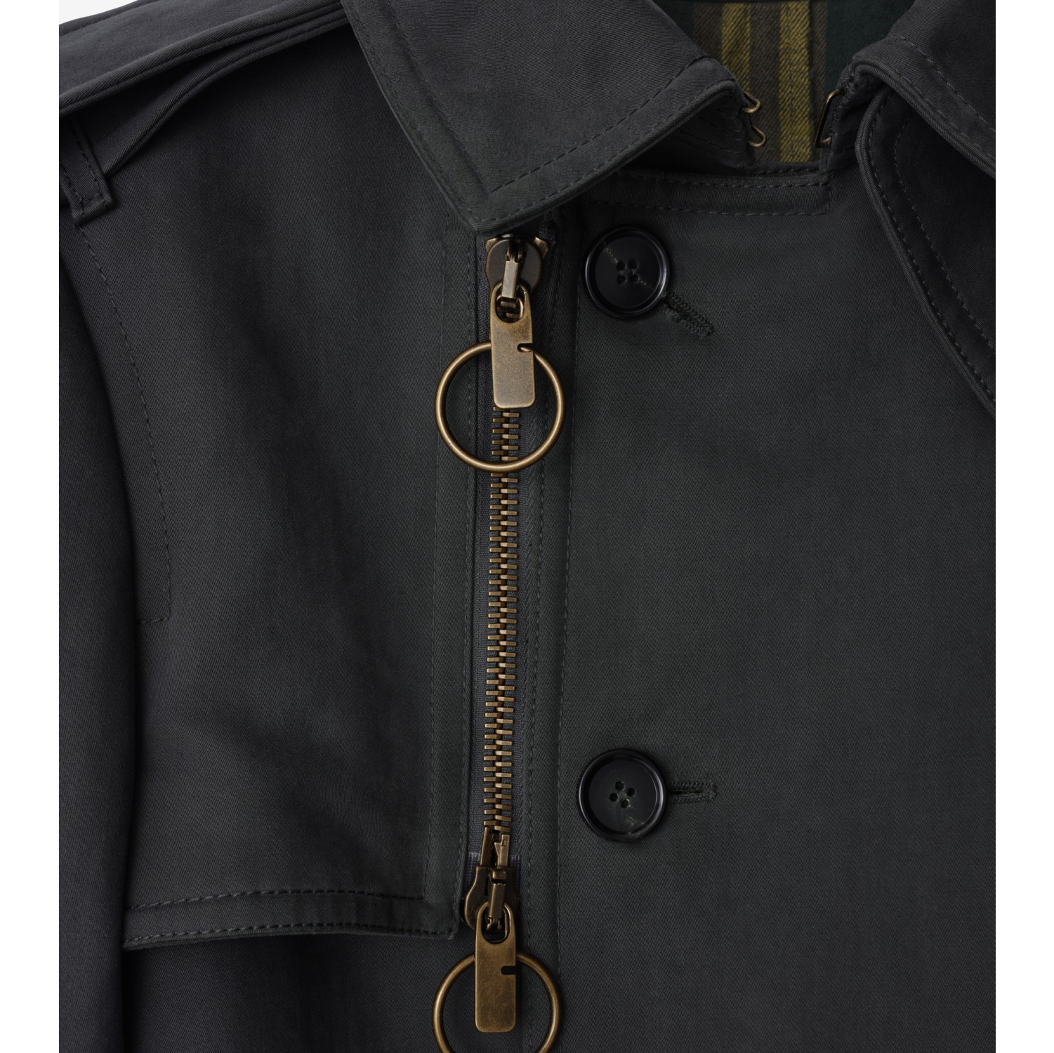 Langer Trenchcoat aus Baumwolle und Nylon